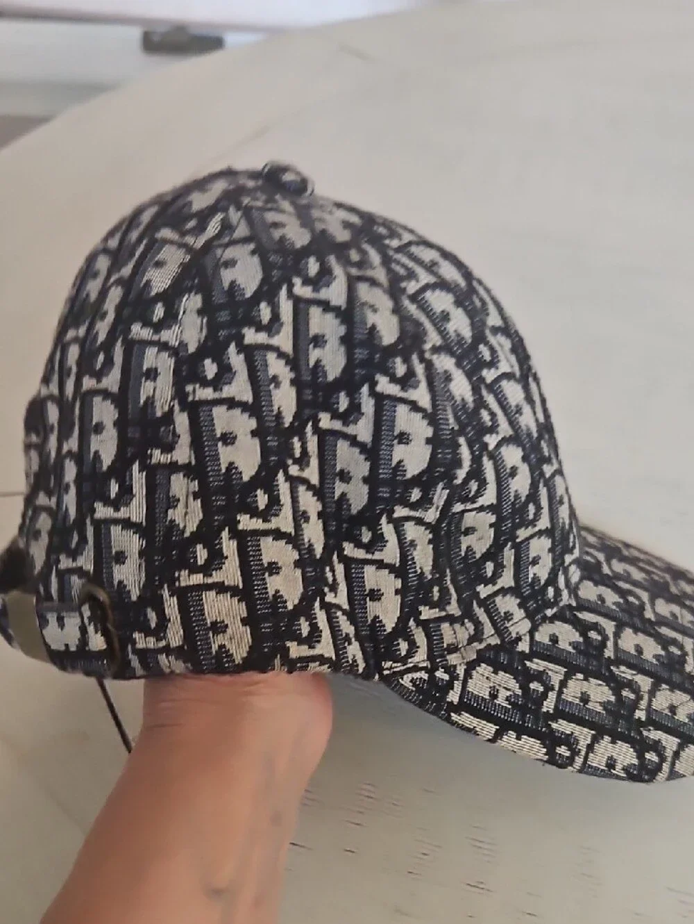 Christian Dior Vintage Monogram Navy and White Baseball Cap